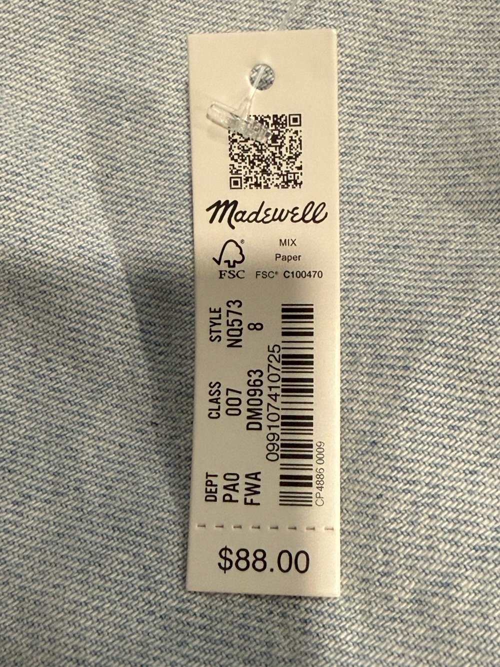 Madewell Light Blue Denim Button Tank - Picture 4 of 4